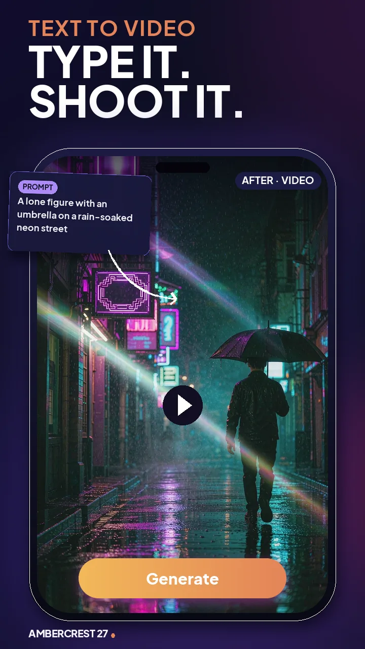 Text to Video screen